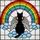 Cat Lovers' Majestic Iridescent Winged Black Cat Tiffany Style Rainbow Stained Glass Mosaic Art Stained Glass Suncatcher - 7