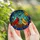 Nature Lovers' Tiffany Style Stained Glass Cardinal Family Nest Scene, Vibrant Jewel Tones, Azure Moon Frame Stained Glass Suncatcher - b75koQkAm6