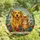 Pet Lovers' Tiffany Stained Glass Golden Retriever Cat Wildflower Sunburst Art Stained Glass Suncatcher - hSLGU0BCH6
