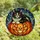 Halloween Cat Lovers' Orange Black Teal Stained Glass Cat Jack-o'-Lantern Starry Mosaic Stained Glass Suncatcher - 5