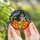 Halloween Cat Lovers' Orange Black Teal Stained Glass Cat Jack-o'-Lantern Starry Mosaic Stained Glass Suncatcher - 4