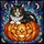 Halloween Cat Lovers' Orange Black Teal Stained Glass Cat Jack-o'-Lantern Starry Mosaic Stained Glass Suncatcher - 7