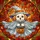 Halloween Enthusiasts' Intricate Stained Glass Fluffy Puppy Witch Orange Ghostly Cloak Autumn Mosaic Stained Glass Suncatcher - 7