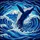 Ocean Lovers' Intricate Tiffany Stained Glass Leaping Dark Blue Whale Mount Fuji Ocean Waves Mosaic Jewel Tones Stained Glass Suncatcher - 7