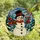 Winter Enthusiasts' Vibrant Tiffany Stained Glass Cheerful Snowman Winter Mosaic Ruby Red Orange Green Blue Stained Glass Suncatcher - 4