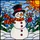 Winter Enthusiasts' Vibrant Tiffany Stained Glass Cheerful Snowman Winter Mosaic Ruby Red Orange Green Blue Stained Glass Suncatcher - 6