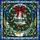Holiday Admirers' Ruby Emerald Stained Glass Holly Wreath Festive Jewel Tone Geometric Pattern Stained Glass Suncatcher - 6
