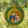 Family Lovers' Intricate Stained Glass Family Portrait Golden Orange Amber Glow Pattern Stained Glass Suncatcher - 4