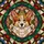 Corgi Lovers' Intricate Tiffany Style Amber Olive Green Stained Glass Geometric Art Stained Glass Suncatcher - 6