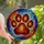Pet Lovers' Detailed Tiffany Stained Glass Paw Print Mosaic Red Orange Yellow Blue Purple Art Stained Glass Suncatcher - 1