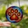 Pet Lovers' Detailed Tiffany Stained Glass Paw Print Mosaic Red Orange Yellow Blue Purple Art Stained Glass Suncatcher - 2
