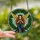 Art & Holiday Lovers' Ethereal Stained Glass Fairy Holly Wreath Jewel Tone Mosaic Pattern Stained Glass Suncatcher - 2