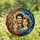 Family Lovers' Joyful Stained Glass Portrait, Tiffany Style Amber Blue Rose Pink Intricate Mosaic Art Stained Glass Suncatcher - 4