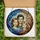Family Lovers' Joyful Stained Glass Portrait, Tiffany Style Amber Blue Rose Pink Intricate Mosaic Art Stained Glass Suncatcher - 5