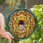 Art Lovers' Intricate Tiffany Glass Spider Stained Mosaic Royal Purple Lavender Teal Amber Gold Geometric Pattern Stained Glass Suncatcher - 1