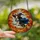 Boston Terrier Lovers' Whimsical Stained Glass Witch Dog Autumn Foliage Purple Blue Orange Stained Glass Suncatcher - 2
