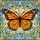 Nature Lovers' Edge-to-Edge Stained Glass Monarch Butterfly Orange Blue Jewel Tone Art Stained Glass Suncatcher - 6