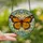 Nature Lovers' Edge-to-Edge Stained Glass Monarch Butterfly Orange Blue Jewel Tone Art Stained Glass Suncatcher - 2
