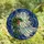 Whimsical Art Lovers' Tiffany Stained Glass Ghost Mosaic Ethereal Blues Green Terracotta Jewel Tones Stained Glass Suncatcher - 43npch4afz