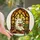 Cozy Aesthetic Fans' Whimsical Stained Glass Ghost Reading Warm Jewel Tone Arched Window Art Stained Glass Suncatcher - 1