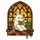 Cozy Aesthetic Fans' Whimsical Stained Glass Ghost Reading Warm Jewel Tone Arched Window Art Stained Glass Suncatcher - 6