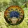 Floral Art Lovers' Tiffany Style Stained Glass Forget-Me-Not Bouquet Iridescent Blue Green Mosaic Stained Glass Suncatcher - NMTu7ucL2_