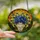 Floral Art Lovers' Tiffany Style Stained Glass Forget-Me-Not Bouquet Iridescent Blue Green Mosaic Stained Glass Suncatcher - rH2M_s1VN3