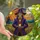 Gothic Art Lovers' Edge-to-Edge Stained Glass Grinning Skeletal Scarecrow, Golden Wheat, Haunted House, Orange Purple Blue Jewel Tones Stained Glass Suncatcher - 1