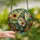 Whimsical Art Fans' Stained Glass Garden Gnome Mosaic with Vibrant Jewel Tone Floral Patterns Stained Glass Suncatcher - 2