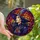 Fantasy Art Lovers' Stained Glass Sorceress Deep Purple Orange Jewel Tone Intricate Autumn Mosaic Stained Glass Suncatcher - 1