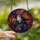 Fantasy Art Lovers' Stained Glass Sorceress Deep Purple Orange Jewel Tone Intricate Autumn Mosaic Stained Glass Suncatcher - 2