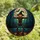 Halloween Enthusiasts' Jewel Tone Stained Glass Scarecrow Jack-o'-Lantern Forest Stained Glass Suncatcher - 4