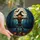 Halloween Enthusiasts' Jewel Tone Stained Glass Scarecrow Jack-o'-Lantern Forest Stained Glass Suncatcher - 1
