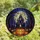 Gothic Fantasy Lovers' Radiant Stained Glass Jack-o'-Lantern Haunted Castle, Twilight Blue & Orange Mosaic Forest Stained Glass Suncatcher - 4