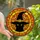 Mystical Cat Lovers' Tiffany Stained Glass Black Cat Witch Hat Amber Orange Yellow Geometric Mosaic Stained Glass Suncatcher - 1