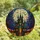 Gothic Art Enthusiasts' Stained Glass Haunted Mansion Full Moon Mosaic Teal Orange Design Stained Glass Suncatcher - 4