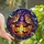 Halloween Enthusiasts' Intricate Tiffany Style Stained Glass Whimsical Witch Hat Pumpkin Lantern, Glowing Jewel Tones & Starry Night Mosaic Stained Glass Suncatcher - 1