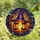 Halloween Enthusiasts' Intricate Tiffany Style Stained Glass Whimsical Witch Hat Pumpkin Lantern, Glowing Jewel Tones & Starry Night Mosaic Stained Glass Suncatcher - 4
