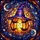 Halloween Enthusiasts' Intricate Tiffany Style Stained Glass Whimsical Witch Hat Pumpkin Lantern, Glowing Jewel Tones & Starry Night Mosaic Stained Glass Suncatcher - 6