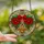 Holiday Decor Enthusiasts' Intricate Stained Glass Christmas Bell Mosaic Poinsettia & Holly Design Stained Glass Suncatcher - 1