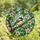Nature Lovers' Tiffany Stained Glass Chickadee, Pink Apple Blossoms, Vibrant Green & Blue Mosaic Jewel Tones Stained Glass Suncatcher - 4