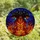 Fantasy Art Lovers' Fearsome Three-Headed Cerberus Stained Glass Mosaic Fiery Orange Red & Cosmic Blue Tiffany Style Pattern Stained Glass Suncatcher - 4