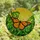 Nature Lovers' Vibrant Orange Monarch Butterfly Stained Glass Art Tiffany Style Jewel Tone Mosaic Edge-to-Edge Design Stained Glass Suncatcher - 4