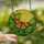 Nature Lovers' Vibrant Orange Monarch Butterfly Stained Glass Art Tiffany Style Jewel Tone Mosaic Edge-to-Edge Design Stained Glass Suncatcher - 2