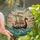 Viking Enthusiasts' Majestic Longship Dragon Head Stained Glass Art Turbulent Sea Mosaic Glowing Jewel Tones Stained Glass Suncatcher - -vPUGqFlAz