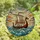 Viking Enthusiasts' Majestic Longship Dragon Head Stained Glass Art Turbulent Sea Mosaic Glowing Jewel Tones Stained Glass Suncatcher - KxLt7qeQF5