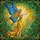 Art Lovers' Tiffany Stained Glass Fairy Dancer, Golden Amber Sapphire Teal Violet Ethereal Forest Design Stained Glass Suncatcher - 6