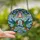 Hummingbird Lovers' Iridescent Green Blue Red Stained Glass Hummingbirds Pink Floral Mosaic Stained Glass Suncatcher - 2