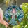 Hummingbird Lovers' Iridescent Green Blue Red Stained Glass Hummingbirds Pink Floral Mosaic Stained Glass Suncatcher - 1