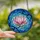 Women's Tiffany Style Pink Magnolia Bloom Emerald Green Fuchsia Art Nouveau Mosaic Stained Glass Suncatcher - 2